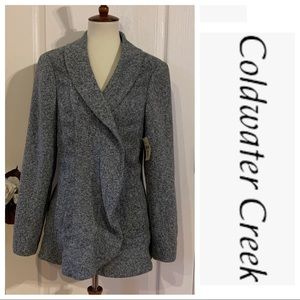 NWT Gray Shawl Collar Tweed Jacket